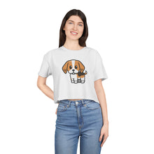Load image into Gallery viewer, Women's Crop Tee - "Barking Beagle"