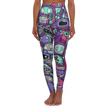 Load image into Gallery viewer, Women&#39;s High Waisted Yoga Leggings - &quot;Robot Doodles&quot;
