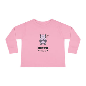 Toddler Long Sleeve Tee - "Hippo Hugs"