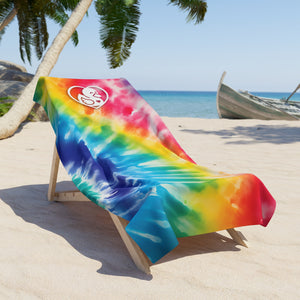 Beach Towel - "Tie-Dye Duck Love"