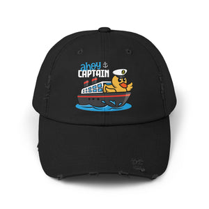 Distressed Cap - "Ahoy Captain" - Ship Captain Duck