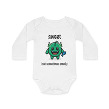 Load image into Gallery viewer, Baby Long-Sleeve Organic Bodysuit - &quot;Sweet but Sometimes Smelly&quot;
