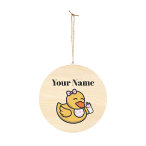 Wood Signs (Printed) - "Our Little Duckling: Personalized Wooden Name Sign"