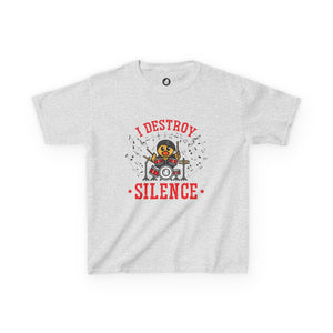 CruisingDucks Gear - Kids T-shirt - "I Destroy Silence" (Drummer Duck)