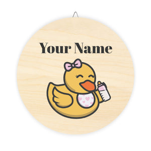 Wood Signs (Printed) - "Our Little Duckling: Personalized Wooden Name Sign"