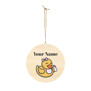 Wood Signs (Printed) - "Our Little Duckling: Personalized Wooden Name Sign"