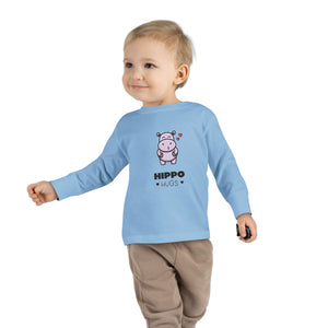 Toddler Long Sleeve Tee - "Hippo Hugs"