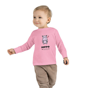 Toddler Long Sleeve Tee - "Hippo Hugs"