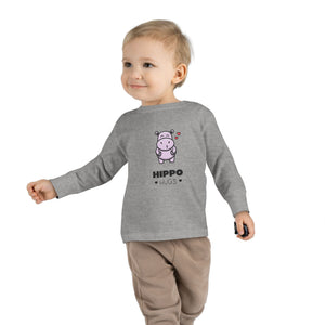 Toddler Long Sleeve Tee - "Hippo Hugs"