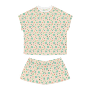 Women's Short Pajama Set - "Sweet Pastel Dreams"