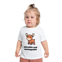 Load image into Gallery viewer, Baby Short Sleeve T-Shirt - &quot;Adorable &amp; Unstoppable&quot;
