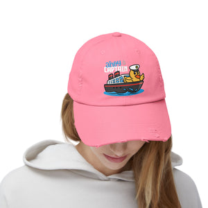 Distressed Cap - "Ahoy Captain" - Ship Captain Duck