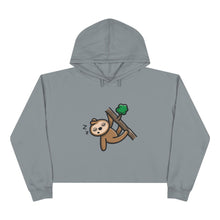 Load image into Gallery viewer, Crop Hoodie - &quot;Cozy Sloth Vibes&quot;
