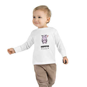 Toddler Long Sleeve Tee - "Hippo Hugs"