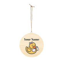 Load image into Gallery viewer, Wood Signs (Printed) - &quot;Our Little Duckling: Personalized Wooden Name Sign&quot;
