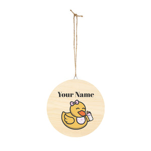 Wood Signs (Printed) - "Our Little Duckling: Personalized Wooden Name Sign"