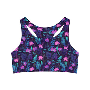 Women's Seamless Sports Bra - "Floral"