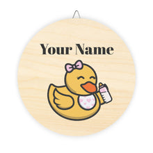 Load image into Gallery viewer, Wood Signs (Printed) - &quot;Our Little Duckling: Personalized Wooden Name Sign&quot;
