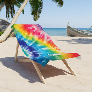 Beach Towel - "Tie-Dye Duck Love"