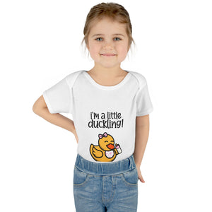 Infant Baby Rib Bodysuit - "I'm a Little Duckling!" (Girl)