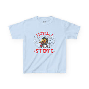 CruisingDucks Gear - Kids T-shirt - "I Destroy Silence" (Drummer Duck)