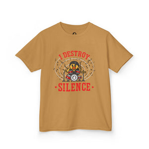 CruisingDucks Gear - Kids T-shirt - "I Destroy Silence" (Drummer Duck)