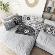 Load image into Gallery viewer, Polyester Blanket - &quot;Ying and Yang Doodles&quot;
