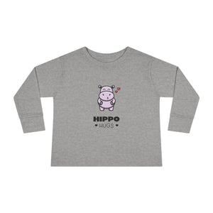 Toddler Long Sleeve Tee - "Hippo Hugs"