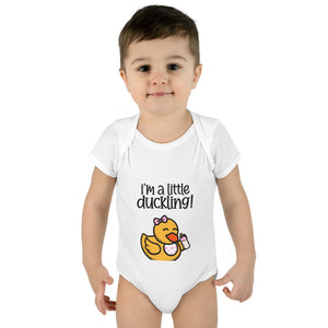 Infant Baby Rib Bodysuit - "I'm a Little Duckling!" (Girl)