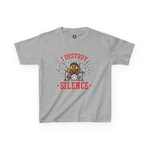 CruisingDucks Gear - Kids T-shirt - "I Destroy Silence" (Drummer Duck)