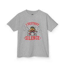 Load image into Gallery viewer, CruisingDucks Gear - Kids T-shirt - &quot;I Destroy Silence&quot; (Drummer Duck)
