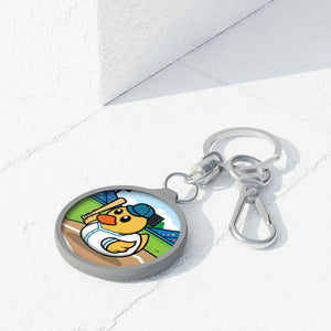 Keyring Tag - "Game On" (Baseball Duck)