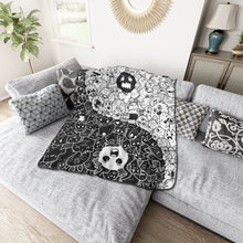 Load image into Gallery viewer, Polyester Blanket - &quot;Ying and Yang Doodles&quot;
