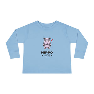 Toddler Long Sleeve Tee - "Hippo Hugs"